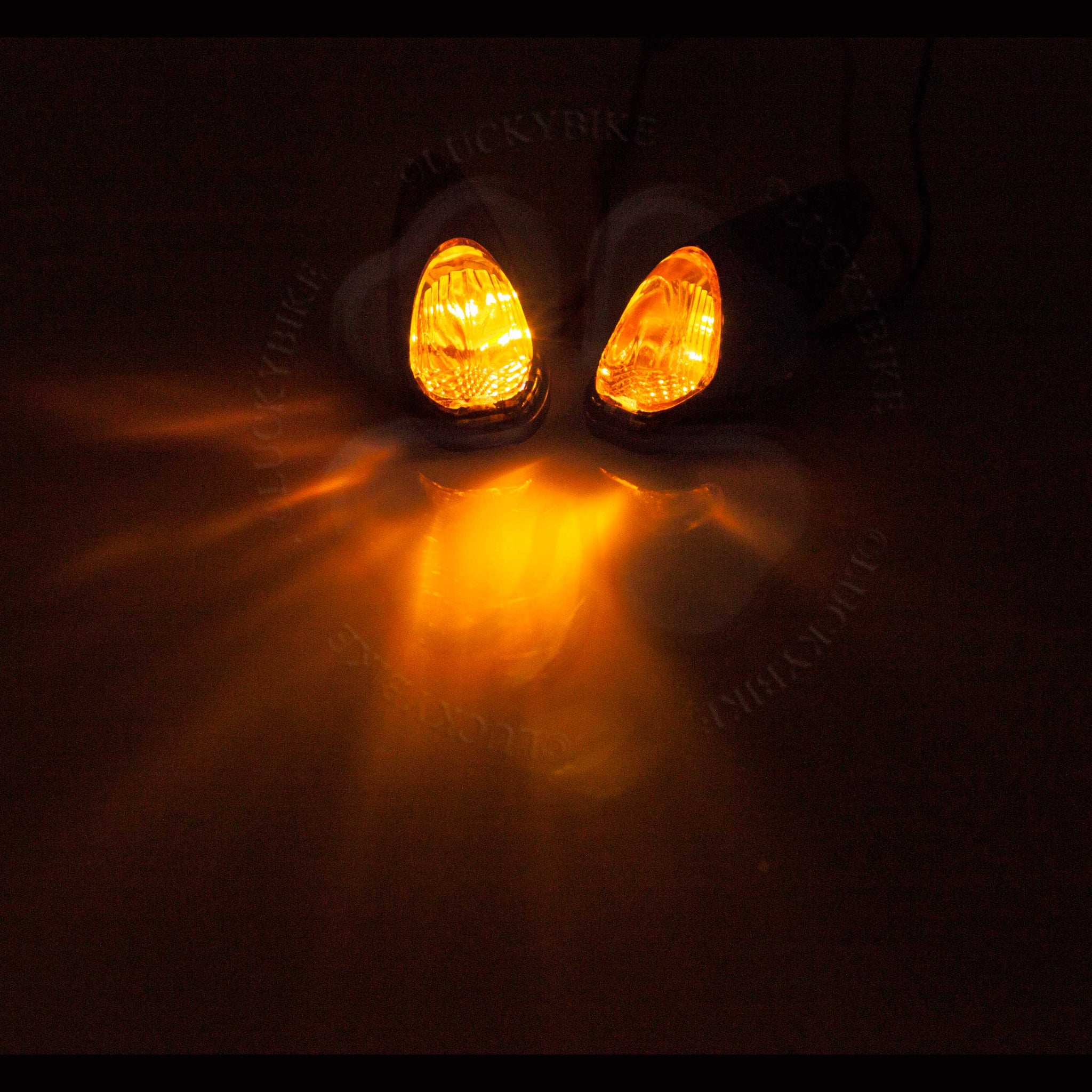 KaiserMoto Mini Bullet LED Turn Signal – Amber Chrome Surface Mount Marker Light